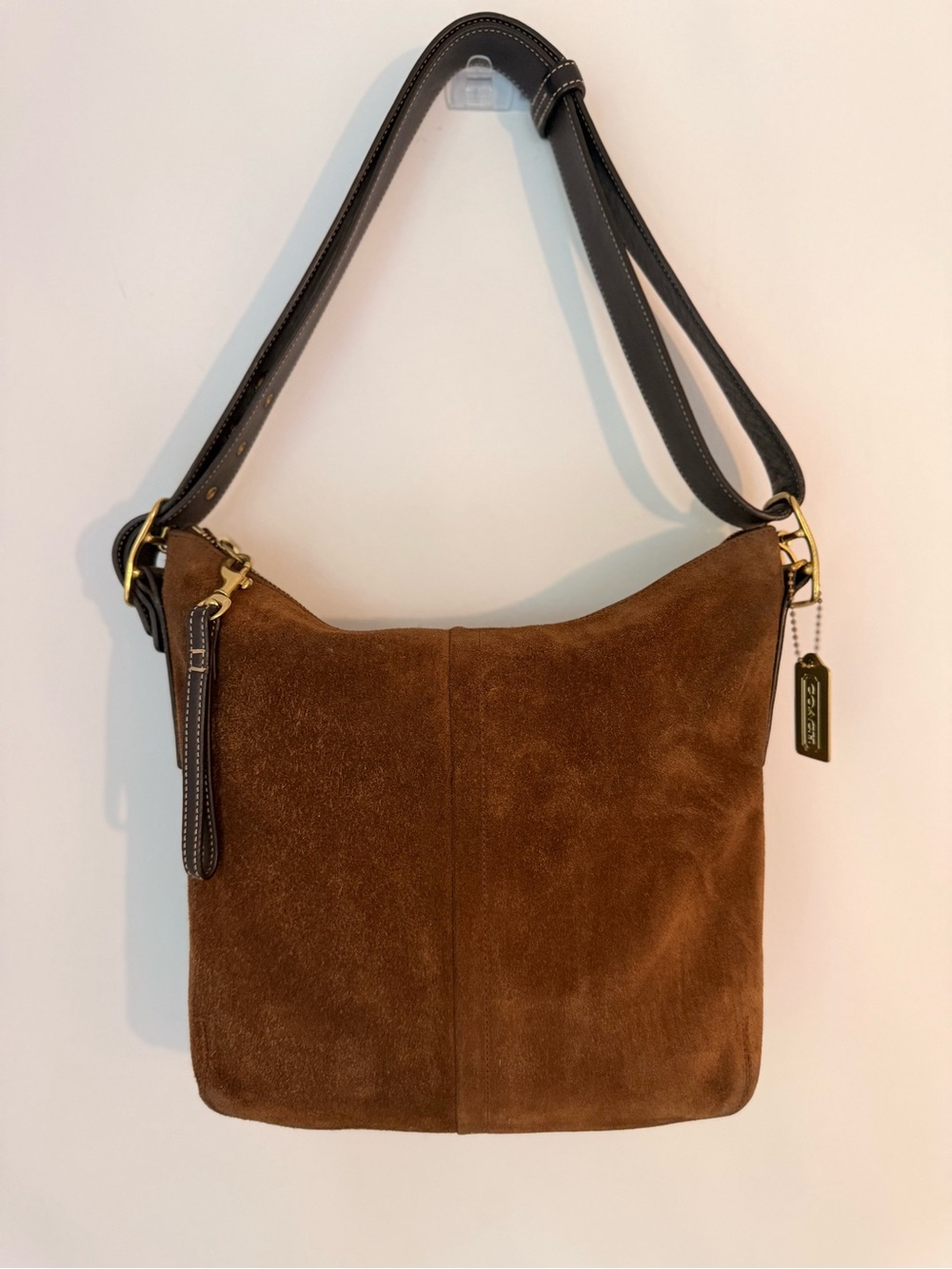 Coach Vintage Legacy Brown Suede Hobo Crossbody Bag Brown Y2K Style F35-9327